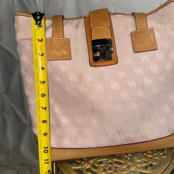 Vintage Pink and Tan Dooney and Burke Designer Tote Bag - Picture 7 of 8